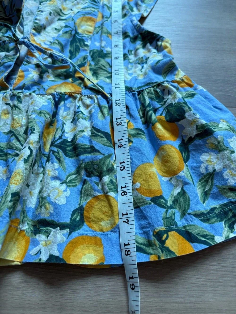 Maeve Lemon Print Peplum Top - Picture 7 of 7